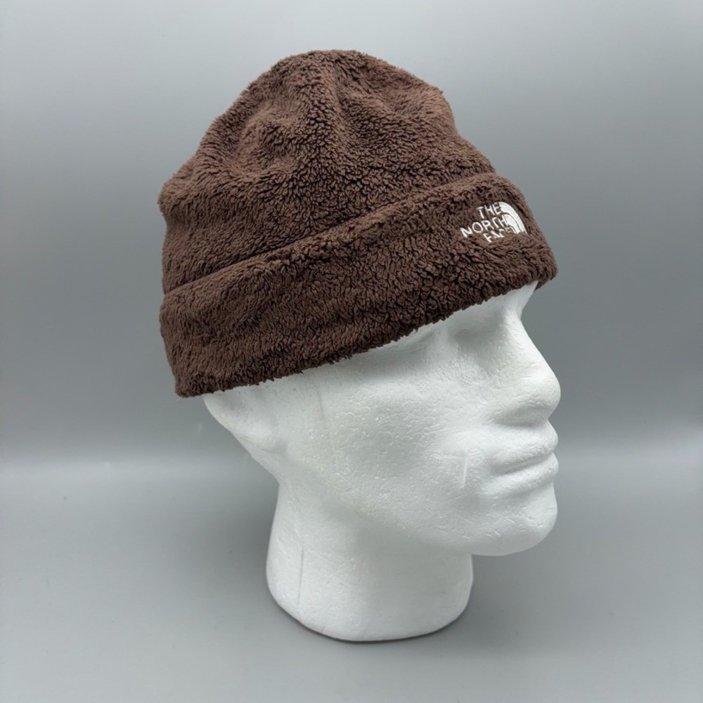 The North Face Beanie Womens OS Brown High Pile Fleece Winter Gorpcore - Picture 7 of 10